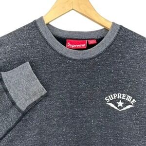 Y2K Supreme FW10 Bolts Pullover Crewneck Sweatshirt Gray L Made in Canada 2010